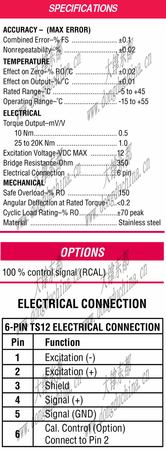 TS11 Flange Style Reaction Torque Transducer